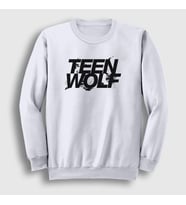 Presmono Unisex Beyaz Logo Dizi Teen Wolf Sweatshirt 336298tt