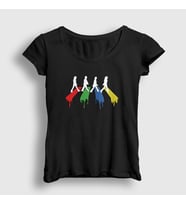 Presmono Kadın Siyah Crosswalk The Beatles T-Shirt 114412tt