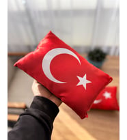 Türk Bayrağı Desenli, Oto Boyun Yastığı, Araç Yastığı, Koltuk Yastığı (2'li)