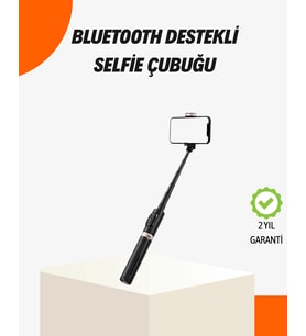 Bluetooth lu Işıklı Selfie Çubuğu - Katlanabilir, 130 Cm