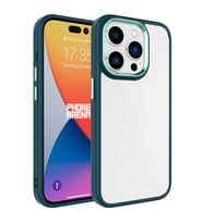 Lexroo iPhone 15 Pro Kılıf Krom Kılıf - Koyu Yeşil