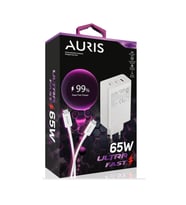 Auris ARS-Ch65 65 Watt Usb To Type C Saliseli Ultra Fast Hızlı Şarj Aleti Seti