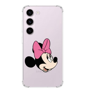 Samsung Galaxy S23 Plus  Köşe Korumalı Antişok Kapak Minnie Mouse Tasarımlı Şeffaf  Kılıf