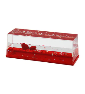 KIRMIZI SU - KALP - YILDIZ DİKDÖRTGEN MİKA YÜZEN BATMAYAN KALP DEKORATİF BİBLO AKVARYUM 15X5.2X5.3CM (4767)