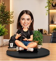 Kişiye Özel Kadın Fotoğrafçı Biblosu – Fotoğraflı Karikatür Figür, Fotoğrafçıya Özel Hediye