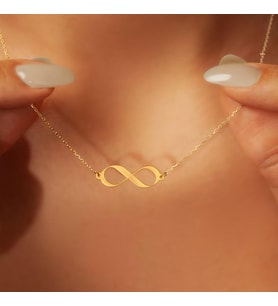 Zarif Sonsuzluk Model Kolye 925K Gümüş (Gold)