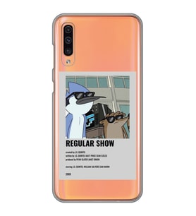 Samsung Galaxy A70 Uyumlu Regular Show Mordecai ve Rigby Desenli Şeffaf Telefon Kılıfı