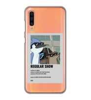 Samsung Galaxy A70 Uyumlu Regular Show Mordecai ve Rigby Desenli Şeffaf Telefon Kılıfı