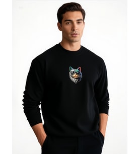 KEDİ UNİSEX SWEATSHİRT (Siyah)