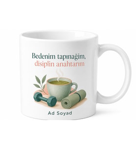 Fit Yaşam Sağlıklı Beden Disiplinli Yaşam Spor Motivasyon Kupa Bardak Hediye