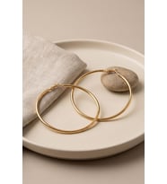 316L Çelik Gold Renk 66 mm Halka Küpe 5886 - SSSSSS3218-2681