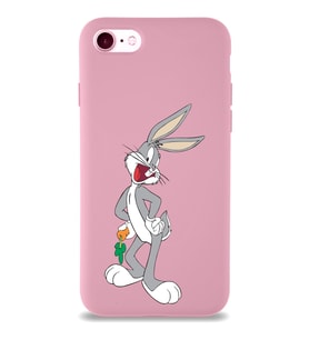 Apple iPhone 8 Uyumlu Lansman Kılıf Bugs Bunny Tasarımlı Altı Kapalı İçi Kadife Kaplı  Kapak (Şeffaf)