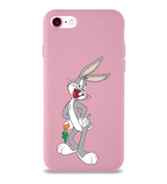 Apple iPhone 8 Uyumlu Lansman Kılıf Bugs Bunny Tasarımlı Altı Kapalı İçi Kadife Kaplı  Kapak (Şeffaf)