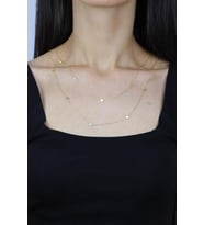 Üçgen 110 cm Altın Yaldızlı Gümüş Kolye 7253