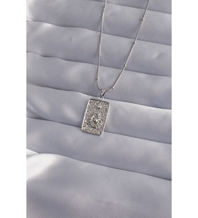 316L Çelik Zincir Gümüş Renk Lazer İşlemeli Göz Figür Tarot Kolye TJ-BKO9018
