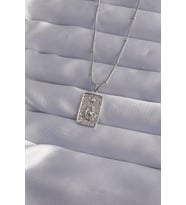 316L Çelik Zincir Gümüş Renk Lazer İşlemeli Göz Figür Tarot Kolye TJ-BKO9018