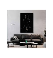 Siyah Boya İle Kaplı Kadın Nude Tablo Kanvas Nude Tablo Modeli Yatak Odası Tablosu