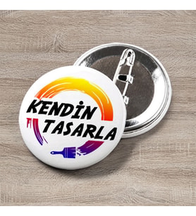 Kişiye Özel Baskılı Rozet - Kişiye Özel Rozet ( 25 Adet )