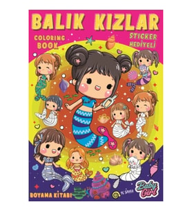 Balık Kızlar Boyama Kitabı Popsticker