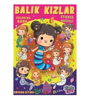 Balık Kızlar Boyama Kitabı Popsticker