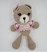 Pembe kazaklı Ayıcık Amigurumi Oyuncak