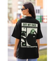 Justin Bieber Off My Face Sırt Baskılı Unisex Oversize Şarkıcı Tişört