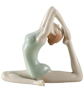 Wise Biblolar - Porselen Yoga Yapan Kadın 14x8x12 cm Dekoratif Obje (Çok Renkli)