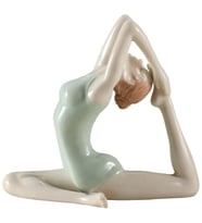 Wise Biblolar - Porselen Yoga Yapan Kadın 14x8x12 cm Dekoratif Obje (Çok Renkli)