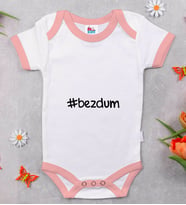 BK Kids Bezdum Tasarımlı Pembe Bebek Body Zıbın-1