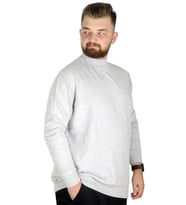 Mode XL Büyük Beden Kazak Yarım Balıkçı 22208 Açık Gri