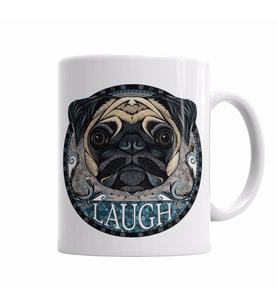 Laugh Pug Köpek Kupa Bardak Porselen