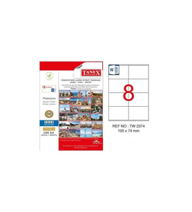 Tanex Lazer Etiket 100 Yaprak 105 x 74.25 Mm Lazer Yazıcı Etiketi