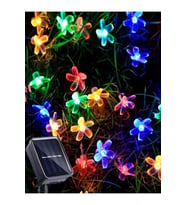 6 Metre 30 Led Çiçek Solar Lamba Güneş Enerjili Rgb Renkli Işık Bahçe Aydınlatma Parti Süs Lambası (Karışık)