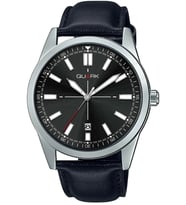 Quark Qm-Vd02L-1E Metal Kasa Deri Kordon Takvimli Erkek Kol Saati (Gümüş)