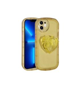 Apple iPhone 12 Uyumlu Kılıf Kamera Korumalı Pop Soketli Renkli Zore Ofro Kapak (Sarı)