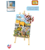 LOZ Creative Serisi Kedi Figürlü Şövale 787 Parça Oyuncak Yapım Seti FFLZ-1386 Blok Lego Oyuncak