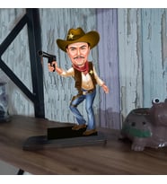 kişiye özel kovboy karikatür biblo
