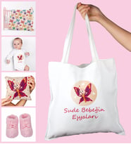 eJOYA Bebeklere Özel Çantasında Kişiye Özel Battaniye Zıbın Yastık Ve Patik Bebek Hediye Seti 109919 (Pembe)