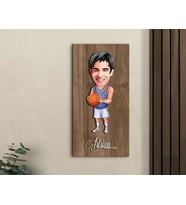 BK Gift Kişiye Özel Basketbol Karikatürlü Kabartma Figürlü Ahşap Tablo-6, Arkadaşa Hediye, Sevgiliye Hediye, Duvar Dekoru