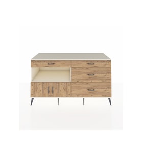 Kronos Konsol Tek Raflı 4 Çekmeceli 2 Kapaklı 176x59x99 Aytaşı-Çam