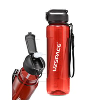Uzspace FiftyFifty PİPETLİ 1000ml -Büyük Boy- Tritan Su Matarası  (Kırmızı)