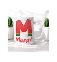 Kişiye Özel Karpuz Deseen - Resimli ve İsimli Kupa Bardak - Kahve Mug Hediyelik