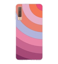 Samsung Galaxy A7 (2018)  Kapak Renk Cümbüşü Tasarımlı Şeffaf Silikon Kılıf