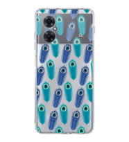 PrintiFy Xiaomi Redmi Note 11R ile Uyumlu 1mm Slim Fit Nazar Boncuğu 4 Baskılı Şeffaf  Kılıf
