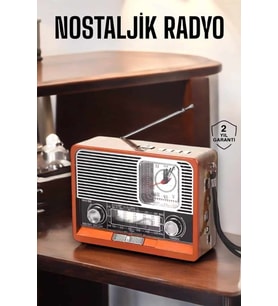 Northcity Ahşap Görünümlü Retro Bluetooth Radyo - 18650 Batarya, Fenerli Müzik Kutusu