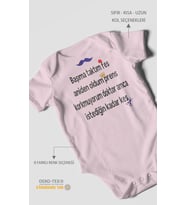 Korkmuyorum Doktor Amca İstediğin Kadar Kes Baskılı Bebek Zıbını  %100 Pamuk Kısa Kol (Bebek Pembesi)