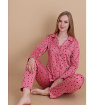 Mirano 9802 Şardonlu Soft Kışlık Puantiyeli Düğmeli Kadın Pijama Takımı