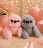 2'li Pembe ve Gri Mirumi Pembe Akıllı Peluş Robot Oyuncak – Ses Taklit Eden, Şarkı Söyleyen ve Dans Eden Sevimli Peluş