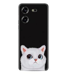 Tecno Pova 5 Kılıf Resimli Desenli Silikon Platinium Series White Cat 1835