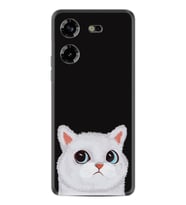 Tecno Pova 5 Kılıf Resimli Desenli Silikon Platinium Series White Cat 1835